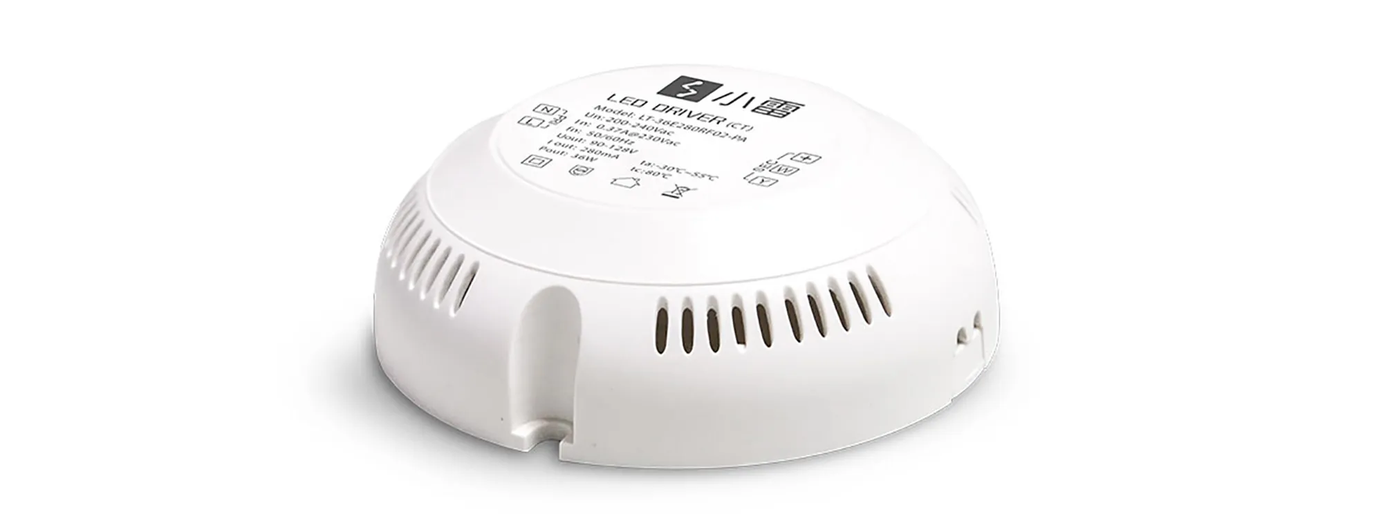 24E280RF02-PA  Ltech Smart Home CC CT Wireless Dimmable LED Driver 24W 60-85Vdc/280mA. 0-100% CT dimming level, Support Gate way, Panel, Remote, APP Dimming, IP20.